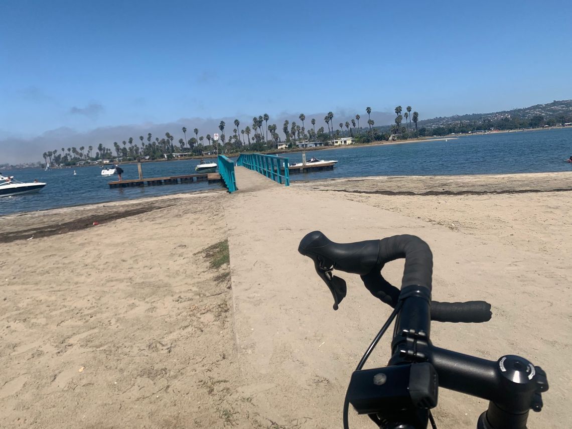 Bike next to mission bay park dock