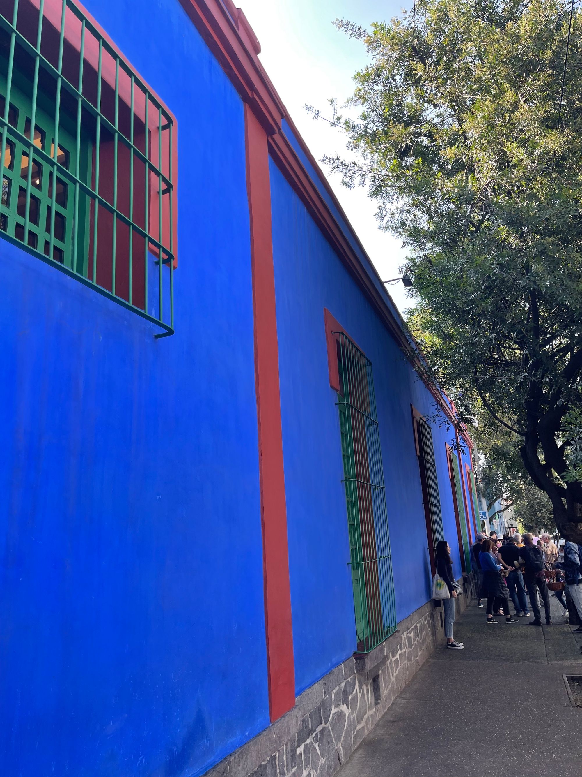 I enjoy the deep blue, red, and green of Frida Kahlo's Casa Azul.
