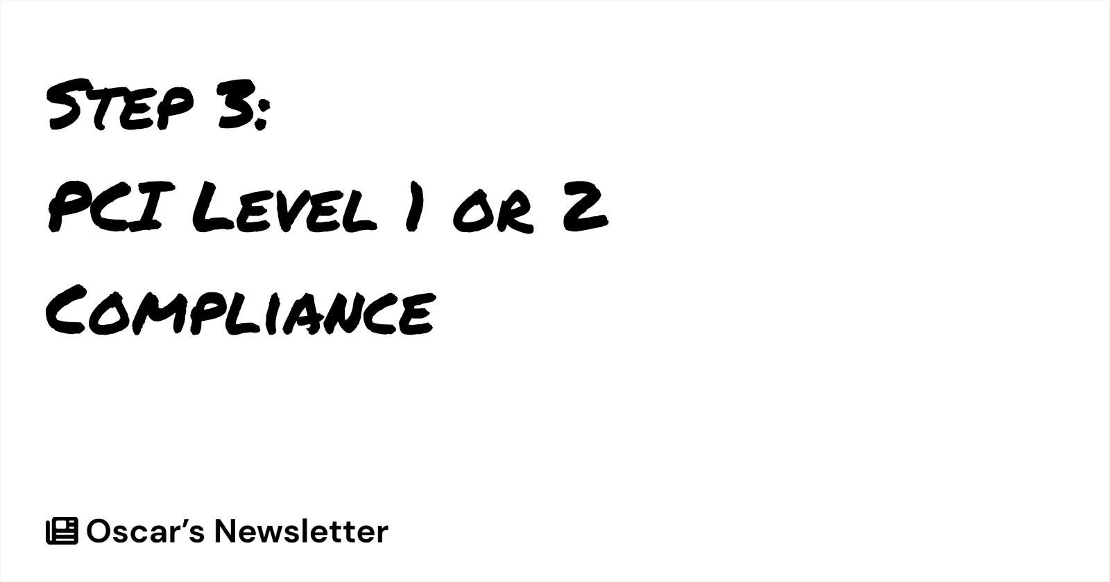 Step 3: PCI Level 1 or 2 Compliance in Permanent Marker Font