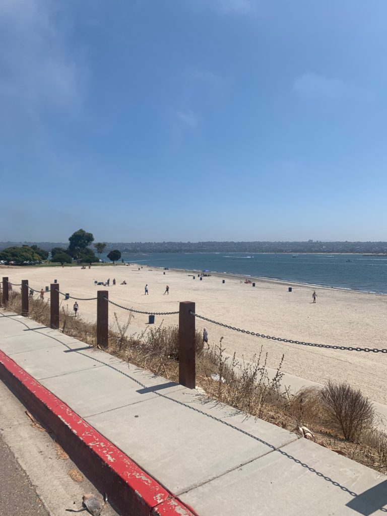 Bike path along mission bay park