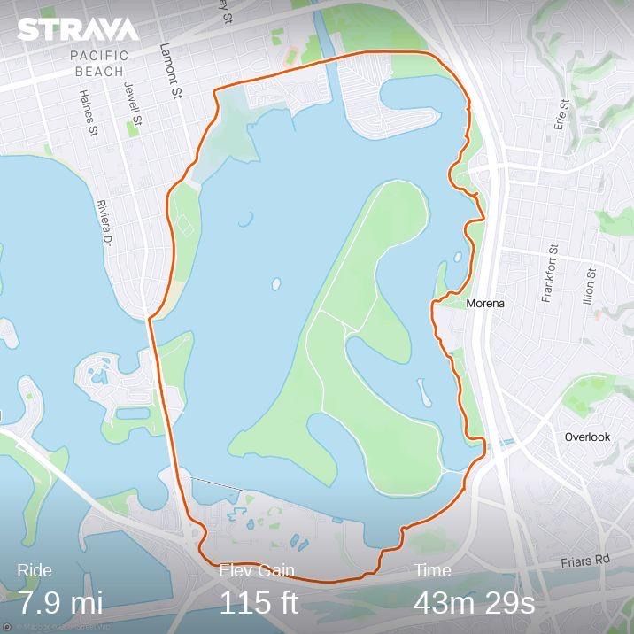 Strava Bike Ride: Mission Bay Park 